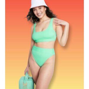 Stoney Clover Ln - Women's High-Waisted Two Piece Bikini In Light - Green - XXS